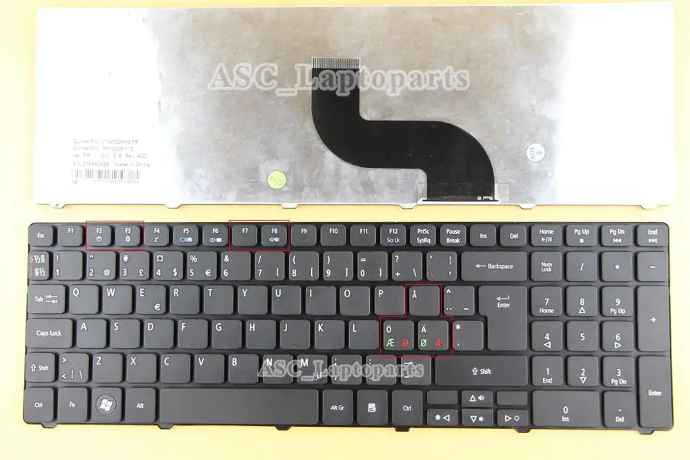 

New DK Norwegian Swedish Nordic Finnish Svenska Keyboard for ACER ASPIRE 7235G 7250 7250G 7339 7540G 7551 7551G 7552G 7560 Black