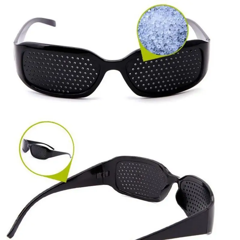 Small Hole Glasses Black Unisex Vision Care Pin Hole Eye Exercise Eyeglasses Glasses High Quality Eyesight Improve Plastic