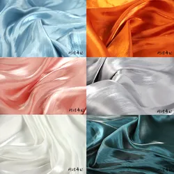 50cm*145cm Super Soft Crystal Silk Pearlescent Fabric Bright Silk Slippery High Grade Dress Wedding Dress Shirt Fashion Fabric