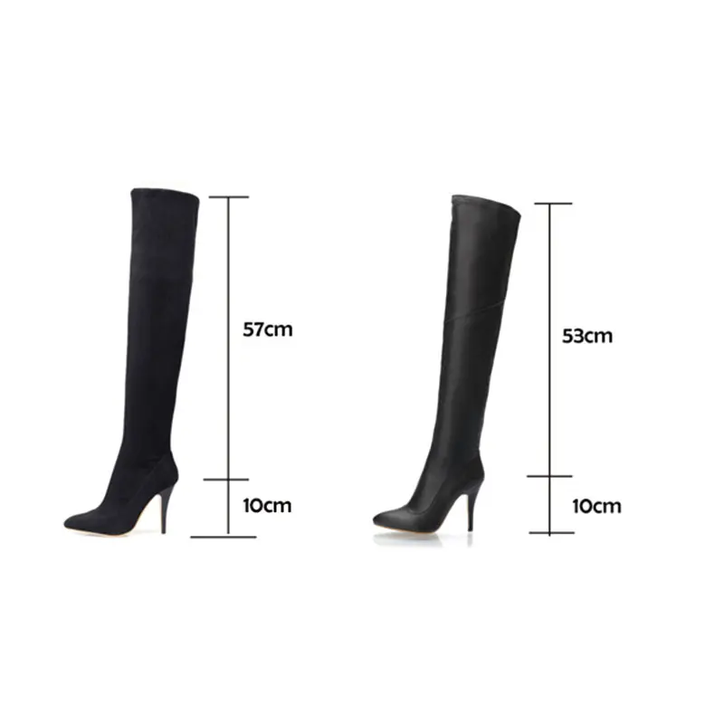 Sgesvier 2021 Sexy High heels over the knee boots women thigh high boots Ladies Autumn winter Long boots shoes woman Black Red