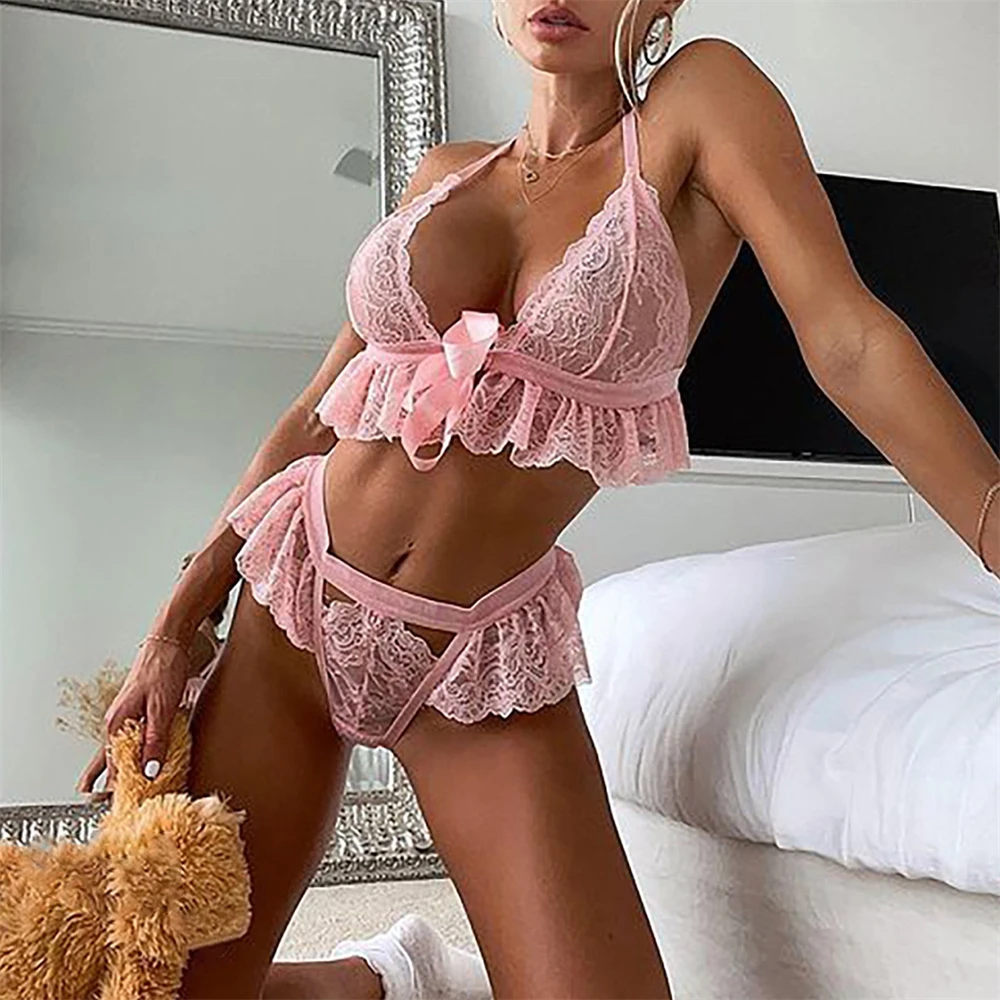 Intimate sexy Female underwear sensual lingerie brief sets woman 2 pieces lace bra Tops panties for women нижнее белье женское