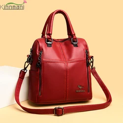 Hot Leather Luxury Handbags Women Bags Designer Multifunction Shoulder Bags For Women 2024 Travel Back Pack Mochila Feminina Sac