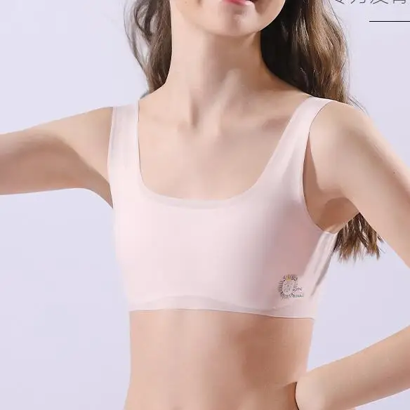 Girls Dance Bra Thin Seamless Children Summer Young Tops