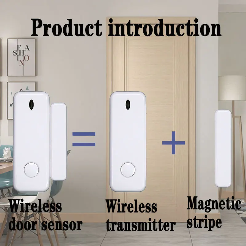 Mini Door Window Alarm Sensor 433MHz  Wireless Intelligent Door Sensor Security Alarm Host Accessories Open Door Reminder