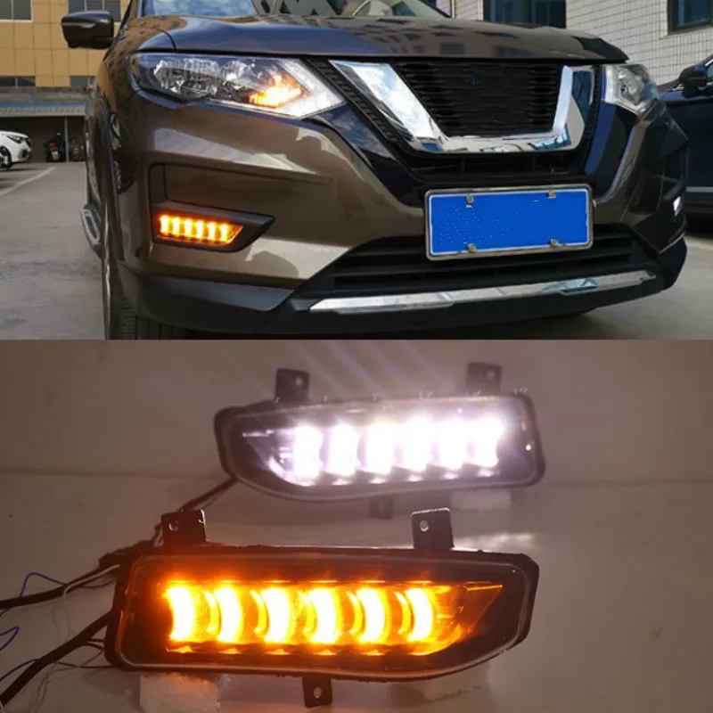 Turn Yellow Signal Function 12V Car DRL Lamp LED Daytime Running Light For Nissan X-trail T32 Xtrail 2017 2018 2019