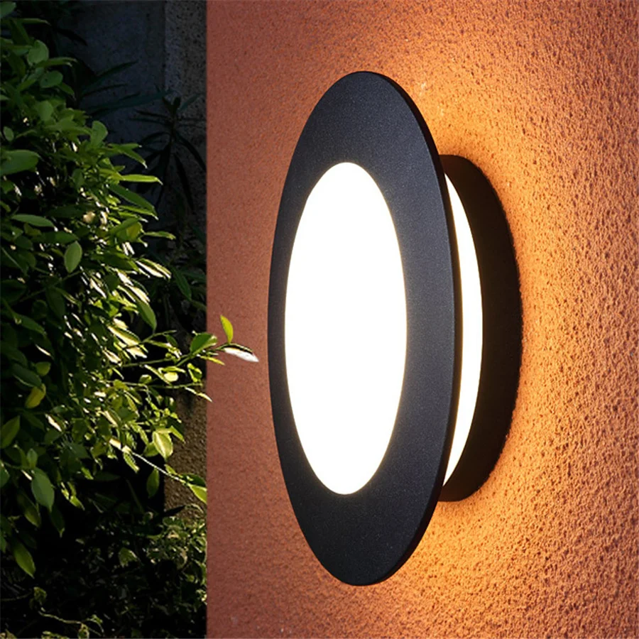 

New 15W 20W Round Waterproof LED Wall Lamp Outdoor Garden Porch Wall Light Corridor Balcony Front Door Wall Lamps