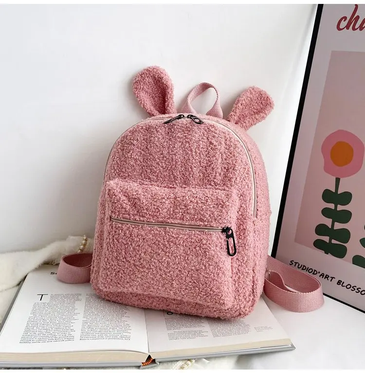 Urso impresso saco de compras mochilas, Orelhas bonitos Mini mochila, Mochila infantil, Saco da criança, Nome personalizado, presentes