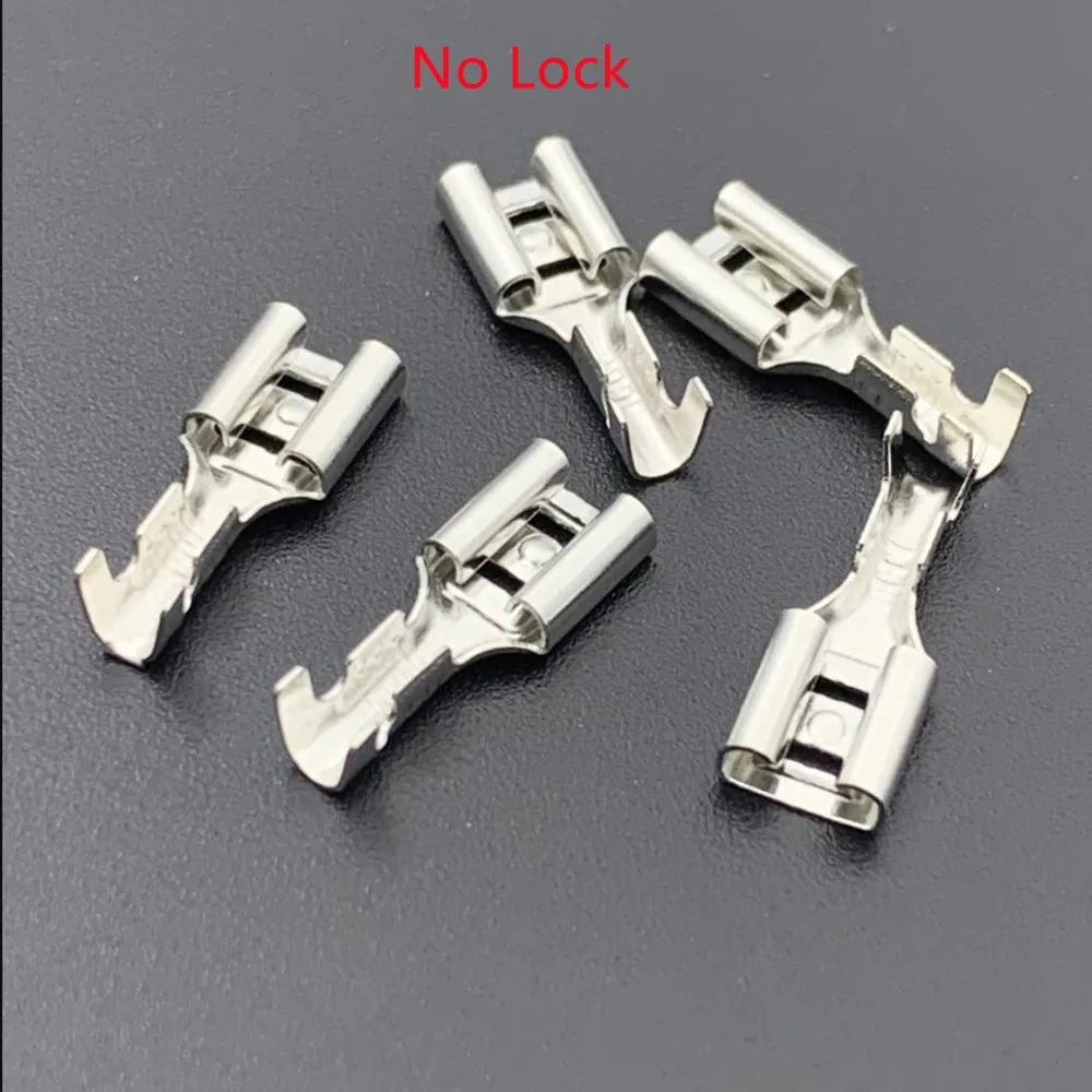 500PCS/1Lot female Lug Plug-In wiring crimp car connectors terminals No Lock/With Lock/Square/Flag 2.2 2.8 4.8 6.3MM 110 187 250