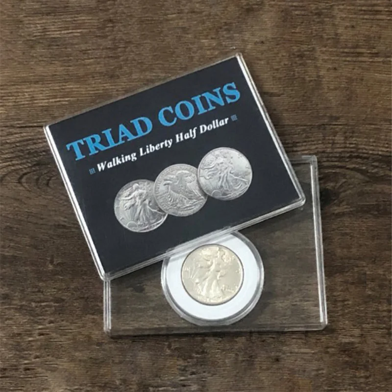 Triade Coins (Walking Pages Half Dollar Gimmick), Magic Trick, Provar, Vanish Change Three Coin, Close-Up Icidal sion, Mentalism