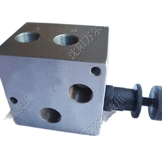 10 diameter Electromagnetic reversing valve baseplate With cartridge overflow valve R03-ISE Oil circuit block integrated block