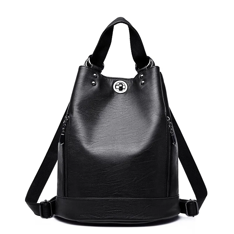 

Two-Purpose Leather Backpack for Women's Bag 2022 High Quality Female Versatile Shoulder Travel Backpack Fashion Retro Student