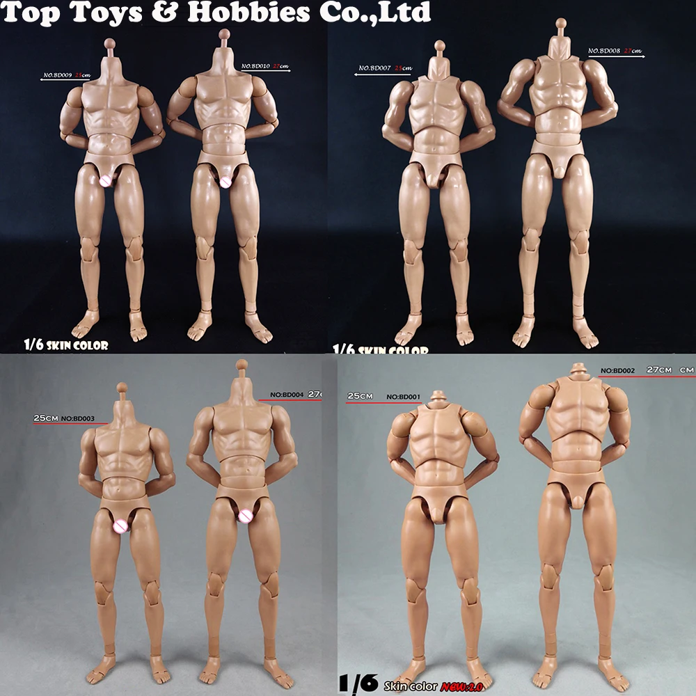 27cm/25cm BD001/BD002/BD003/BD004/BD009/BD010 1/6 Male Standard Muscle Body Narrow Shoulders 2.0 Male Model 12'' Figure body