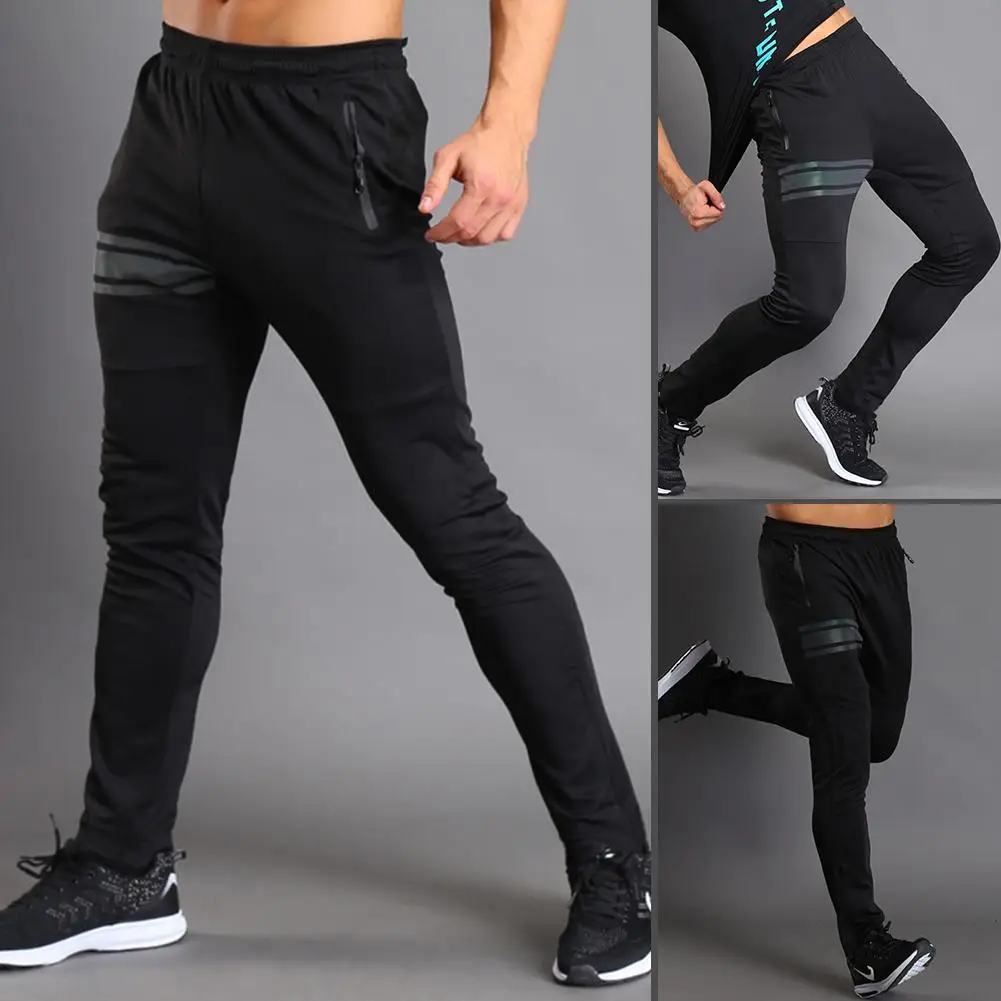 Men Straight Leg Breathable Stretch Long Pants Sports Fitness Gym Sweatpants With Pockets Elastic Sweatpants Casual Sporty Pants