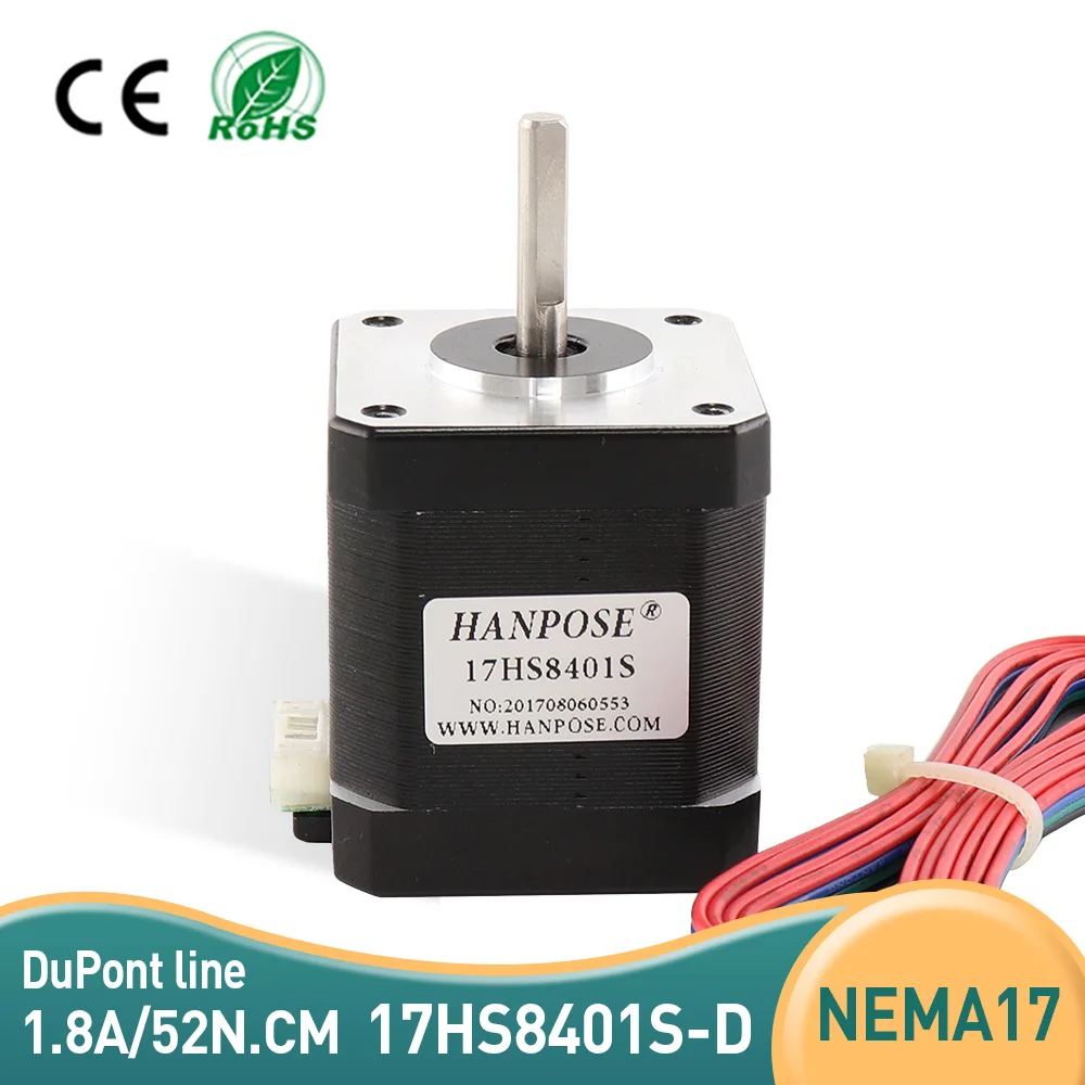 

Nema17 Stepper Motor 2 Phase 1.8 Degree 7HS8401S 4 Lead 52N.CM 1.8A With Dupont Wire For CNC Laser Engraver 3D Printer Parts