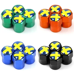 4pcs Aluminum Sweden Flag Car Wheel Tire Valves cover Tyre Air Caps case For Volvo V70 XC60 S60 V60 V40 Car Accessories Styling