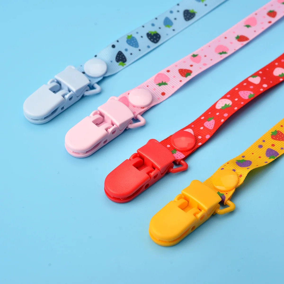 Baby pacifier chain anti-dropping chain clip teether anti-dropping rope comfort chain colorful ribbon clip gift