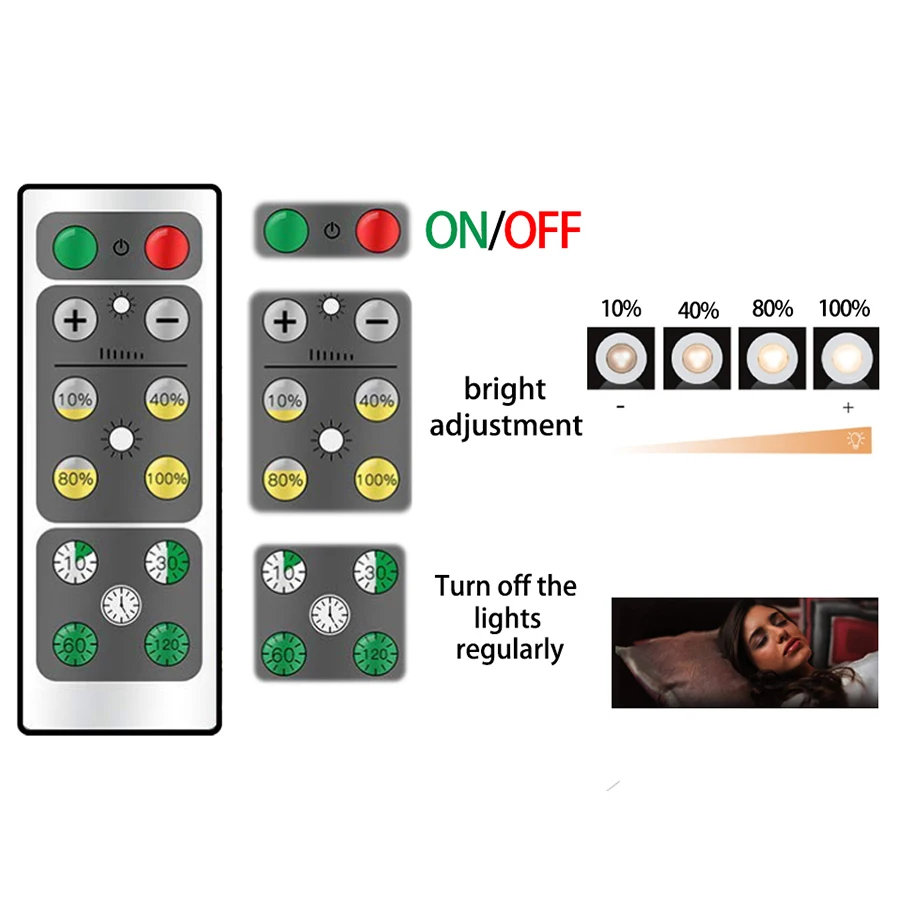 Imagem -03 - Luzes Inteligentes sem Fio com Controle Remoto Regulável Sensor de Toque Luz Noturna Led Armários de Cozinha Iluminação de Armário