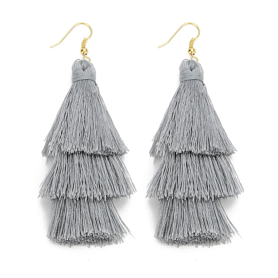 2020 3 Layered Bohemian Fransen Luxus Erklärung Quaste Ohrringe 2020 Boho Mode Schmuck Frauen Lange Tropfen Baumeln Ohrringe – Detail 39