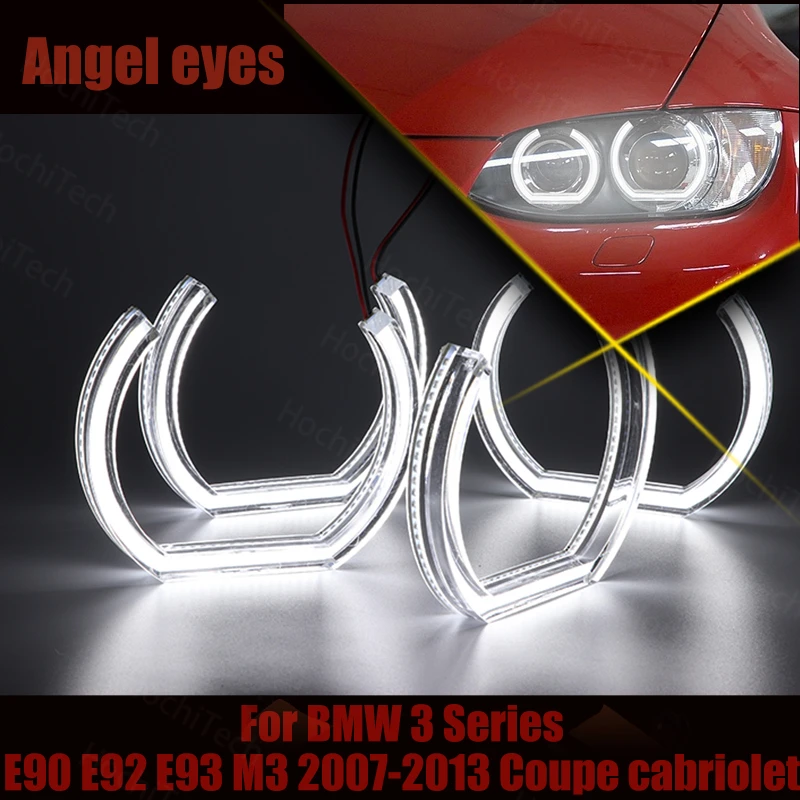 

LED Angel Eyes Kit White Cut Style DTM U Shape Light Halo Ring Crystal Angel Eyes for BMW 3 E90 E92 E93 M3 07-13 Coupe Cabriolet