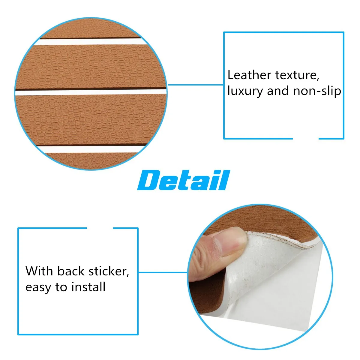 2400x900/600mm Brown EVA Foam Boat Flooring Faux Teak Decking Sheet Pad for Yacht Car Marine Boat Decor Anti Skid Mat