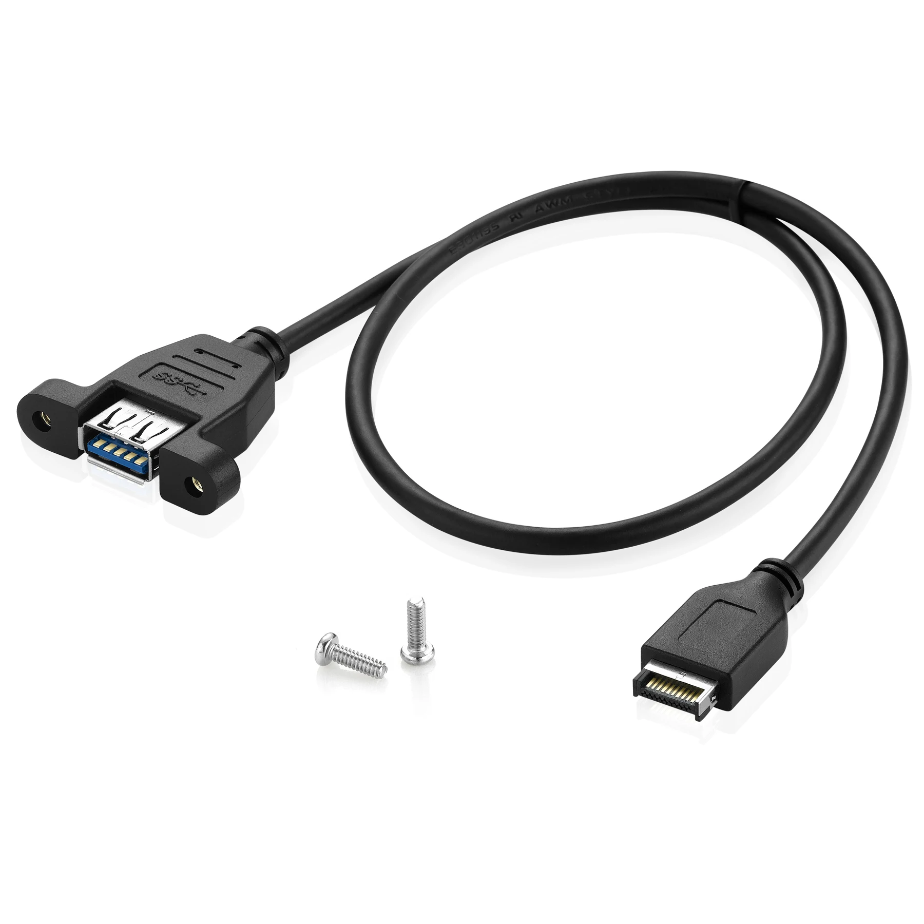 بوشارا نوع E ذكر إلى USB 3.0 أنثى تمديد كابل احباط مضفر محمية مع المسمار لوحة جبل