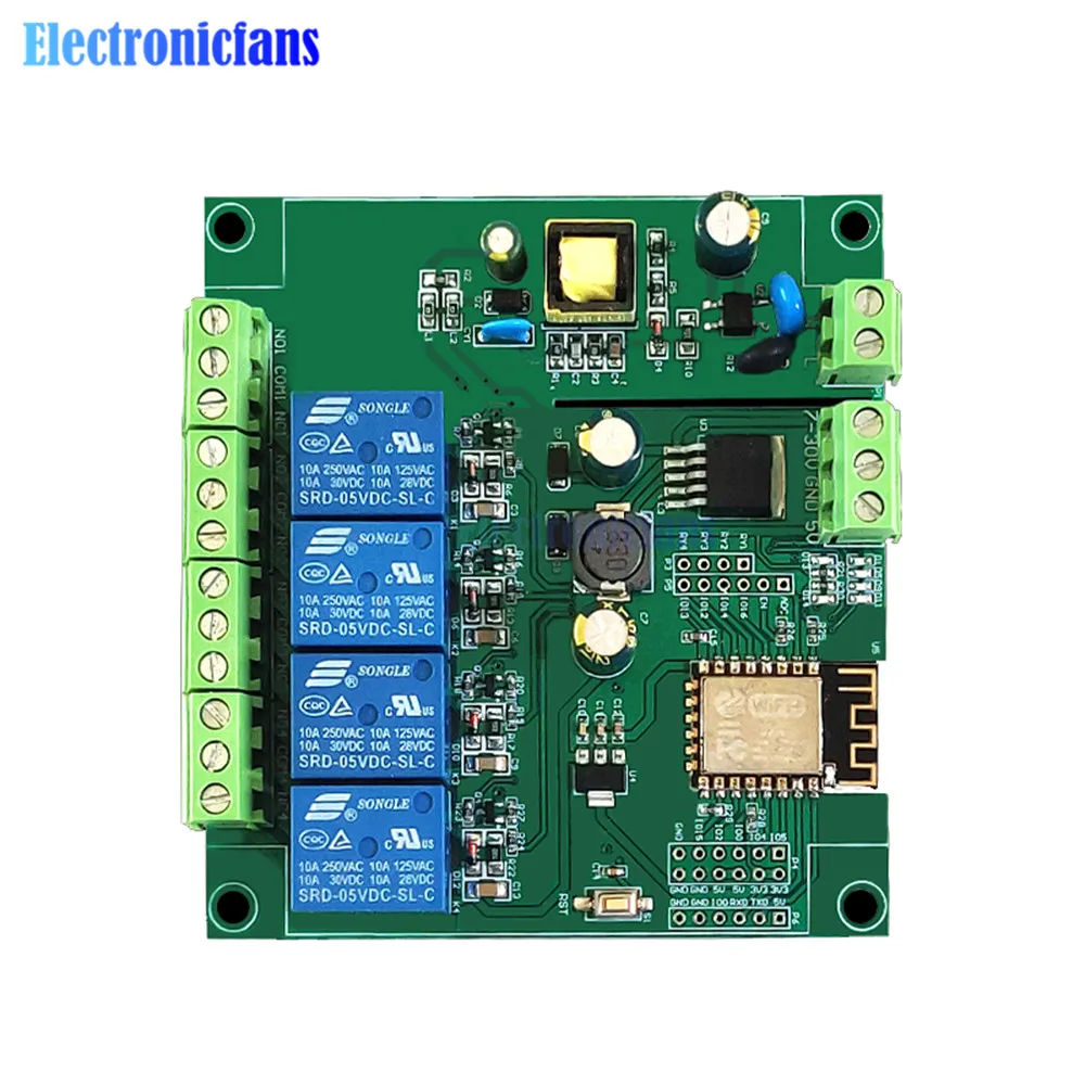 ESP8266 Wireless WIFI Relay Module 1/2/4/8 Channel ESP-12F Wifi Development Board AC/DC 5V/7-28V/5-80V Power Supply for Arduino