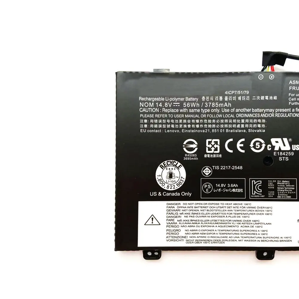 NEW 00HW001 Laptop Battery For Lenovo Thinkpad S3 Yoga 14 SB10F46438 SB10F46439 4ICP7/51/79 14.8V 56WH