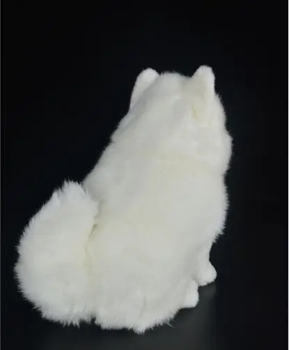 Novo brinquedo branco samoyed brinquedo de pelúcia adorável cão agachamento boneca macia crianças brinquedo decoração presente aniversário h1978