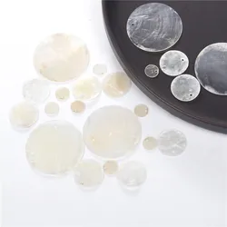10-15mm Round Shell Pieces Pendant Bead Natural Transparent Earring Pendant Loose Charm Beads For Jewelry Making Diy Accessories