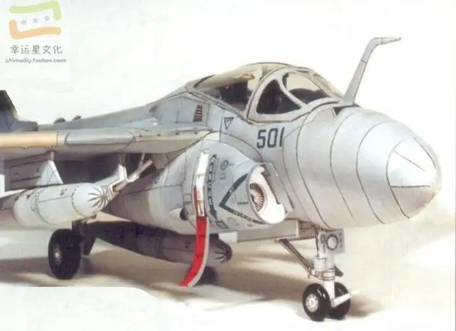 A6E Intruder Shipborne Attack Aircraft Military 3D Paper Model DIY Handmade Mold Decoration Toy