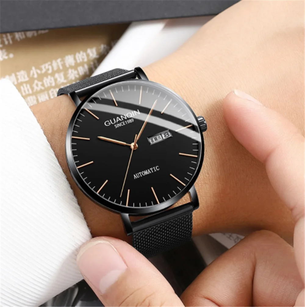 GUANQIN Sapphire Automatic Mechanical Wrist Watch Men Japan Miyota 8205 Movement Top Brand Luxury Man Clock Relogio Masculino