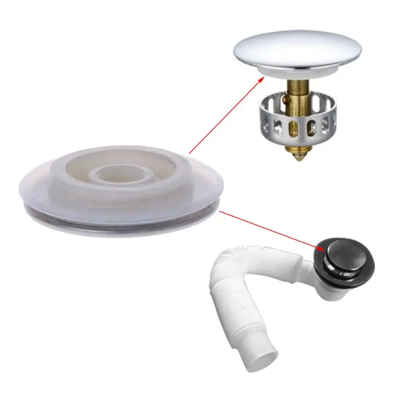 Basin Bounce Button Pop-up Drain Plug Sink Water Stopper Chrome For Kitchen Bathroom