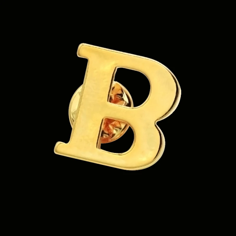 High Quality Classic Style Golden Letter A-Z Gold Plated Brand Brooch Men\'s Lapel Pin Women\'s Hat Scarf backpack Badge Jewellery