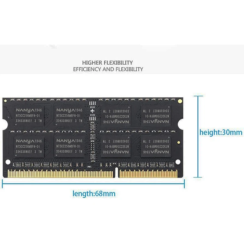 RAM Non ECC 1600 V 204Pin SODIMM per il NOTBOOK CL11 del computer portatile senza buffer DDR3 DDR3L 4GB 8GB 1.35 MHz PC3L-12800 di memoria