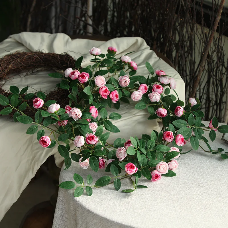 

Artificial Rose Eucalyptus Vine Wreath, Fake Peony, Hanging False Plant, Home Garden, Wedding Arch, Party Decoration