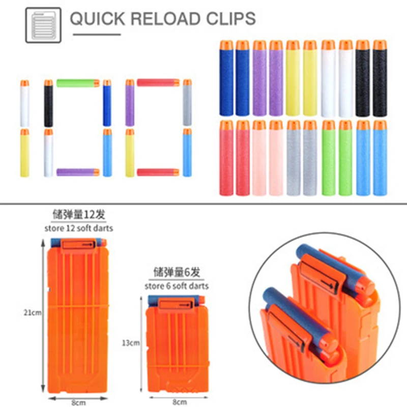 100pcs/set Weichen Kugeln Darts für Nerf Gun Runde Kopf Refill Schwamm Darts Sicherheit Kinder Spielzeug Pistole Kugeln für NERF N-Strike Blasters