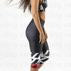 Women's Pro Team Cycling Black and Red Knickers, Protect Your Knees for Long-Term Riding, Bicycle, Ciclismo, 3, 4 Pants, New,