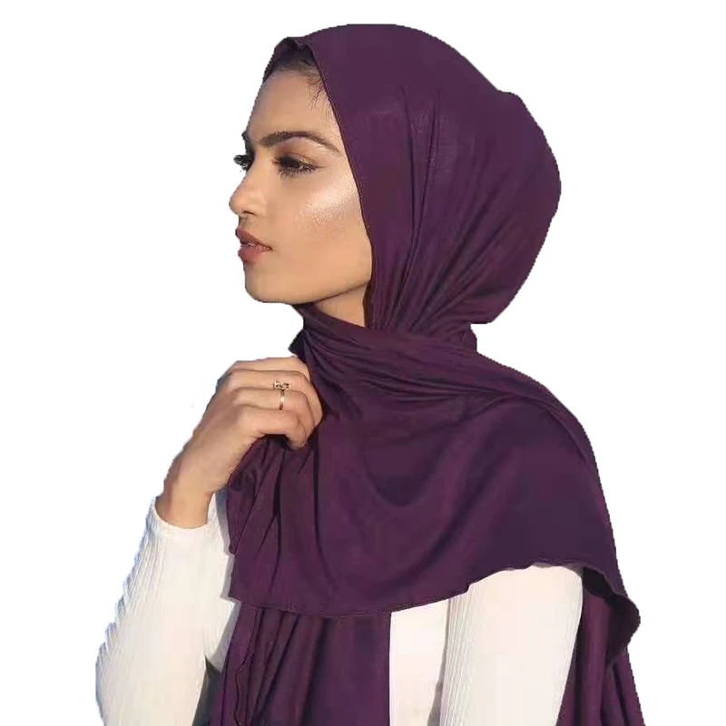 Trendy Modal Cotton Jersey Hijab Scarf Women Islamic Africa Shawls Headscarf Headband Muslim Plain Soft Turban Head Wraps