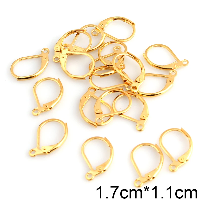 20pcs Stainless Steel Earrings French Hoop Earring Clasps Fitting Ear Setting Base For DIY Jewelry Making Supplies Accessories