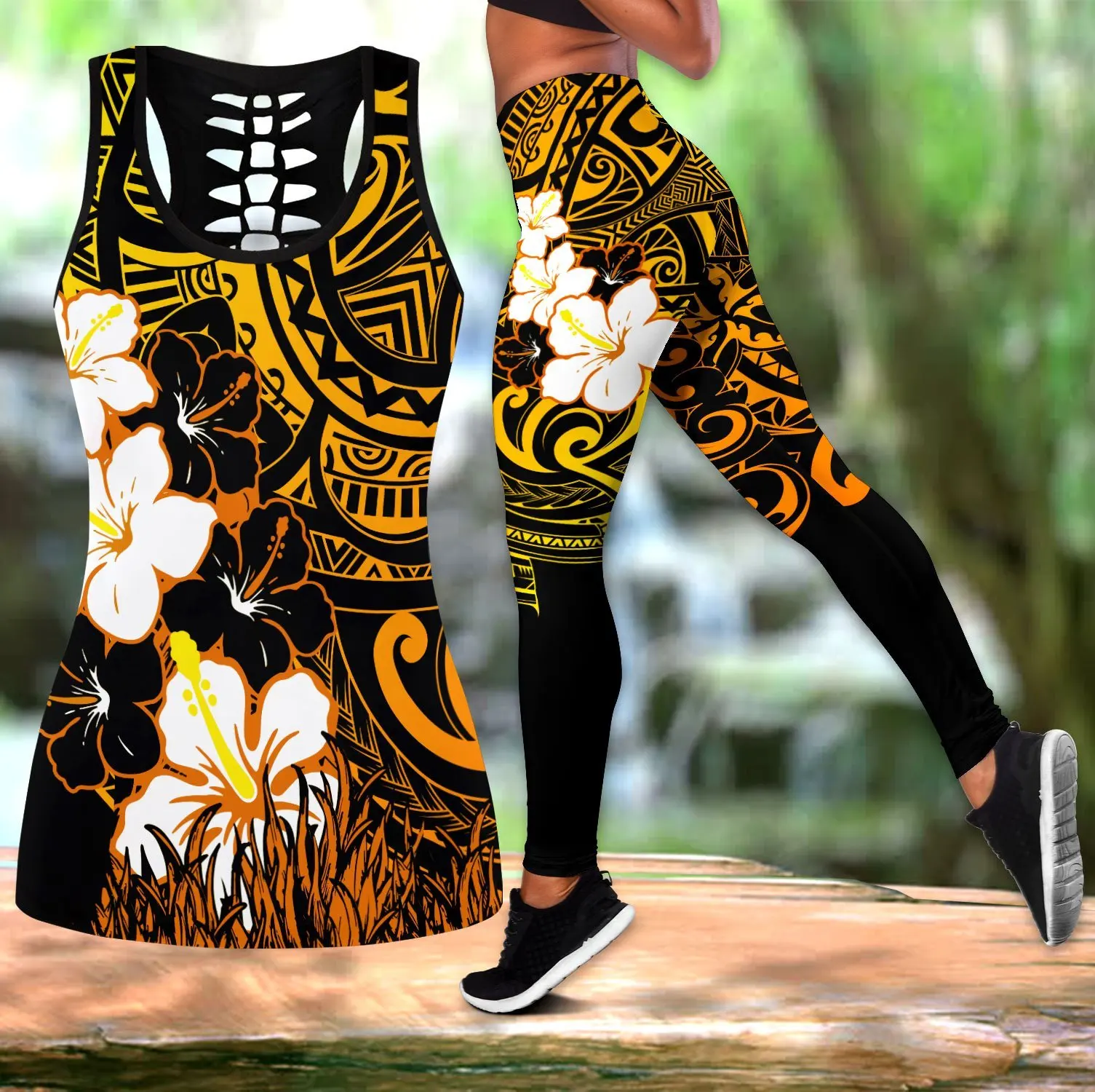 

Pohnpei Polynesian Tattoo Turtle Flowers 3D All Over Printed Legging & Tank top Sexy Elastic Female Skinny Leggings DDK42