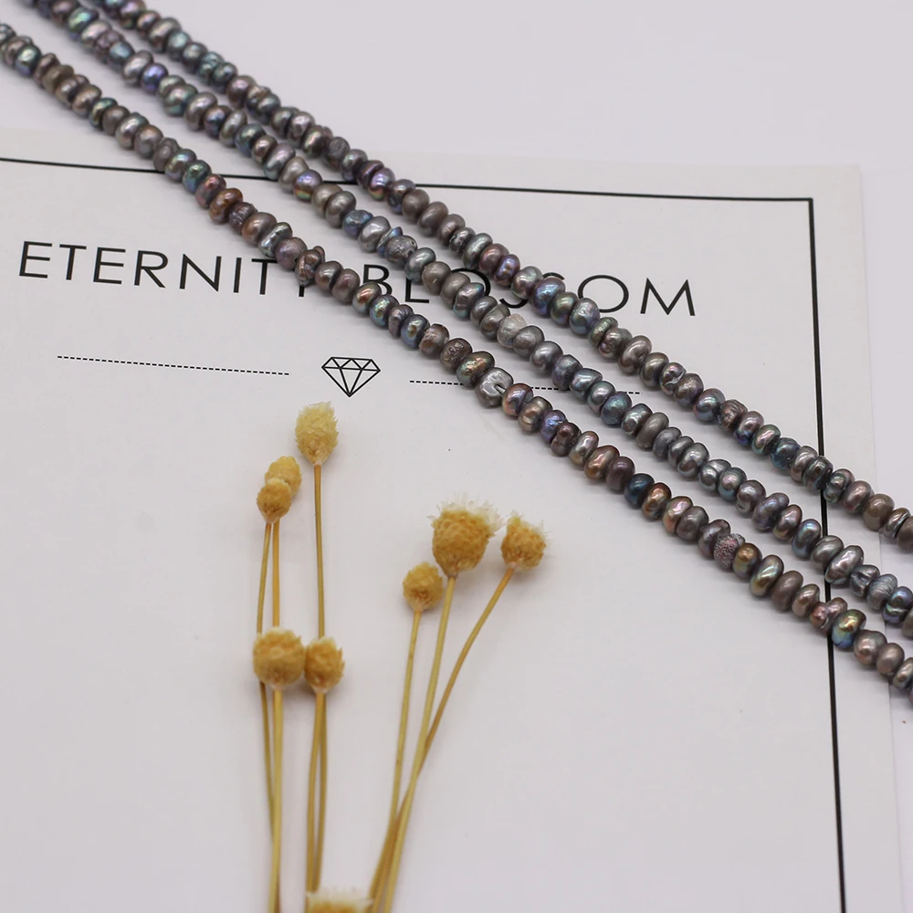 Natural Freshwater Quality  Pearl Beads Flat Round Loose Pearls Bead For DIY Charm Bracelet Necklace Jewelry Accessories Making