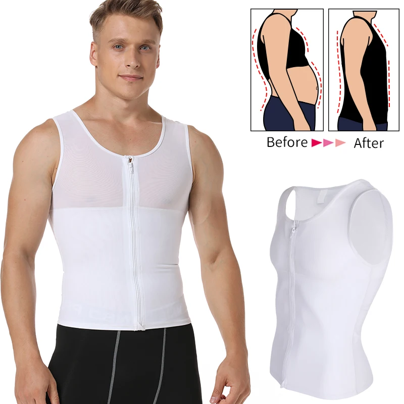 Corset amincissant pour hommes, chemises de Compression, contrôle du ventre, vêtements de mise en forme de la poitrine, gilet mince en Abs,