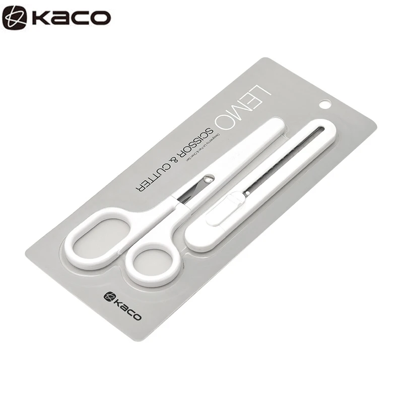 

Original Kaco LEMO Scissors with Utility Knife Office Stationery Knife Flexible Rust Prevention Shears paper cutting scissors