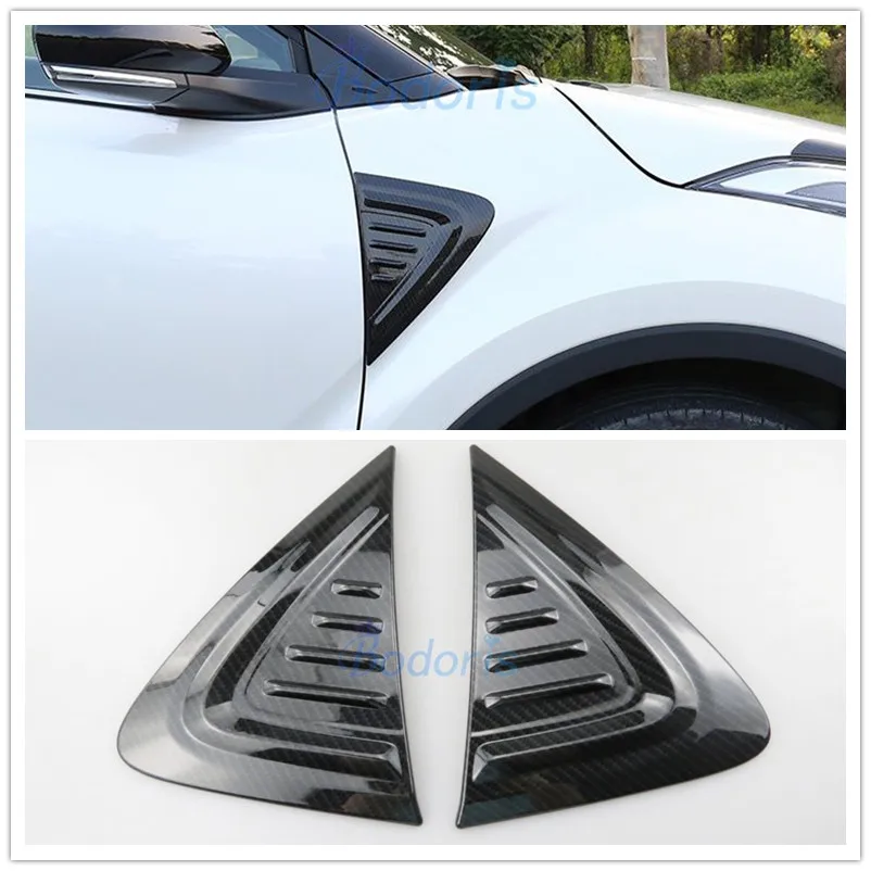 

For Toyota C-HR CHR C HR 2016 2017 2018 Carbon Fiber Color Side Wing Bumper Guard Air Vent Cover Trim Car-Styling Accessories