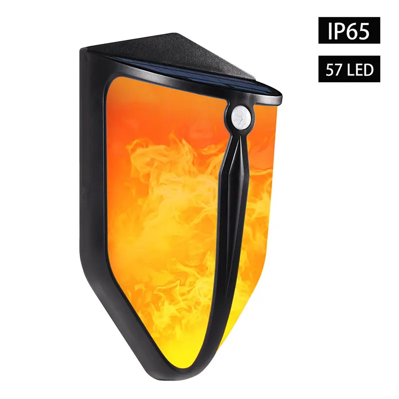 Applique murale solaire LED double Mode, lumière blanche en forme de flamme, luminaire d'extérieur, idéal pour un jardin ou une pelouse