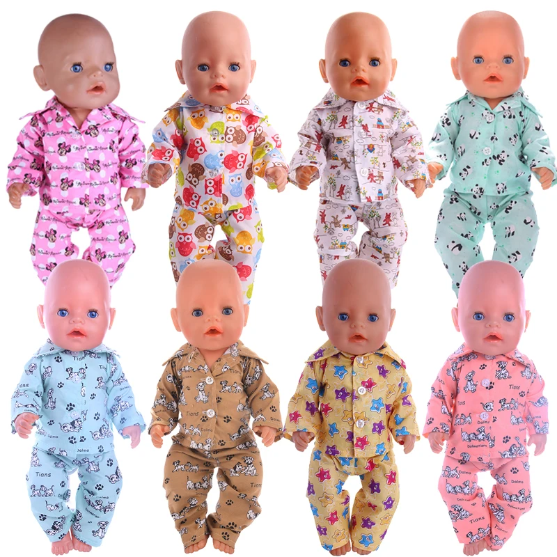 Doll Pajamas 15 Styles Pattern Clothes For 18 Inch American&43 Cm Born Baby Our Generation Christmas Birthday Girl's Toy Gift