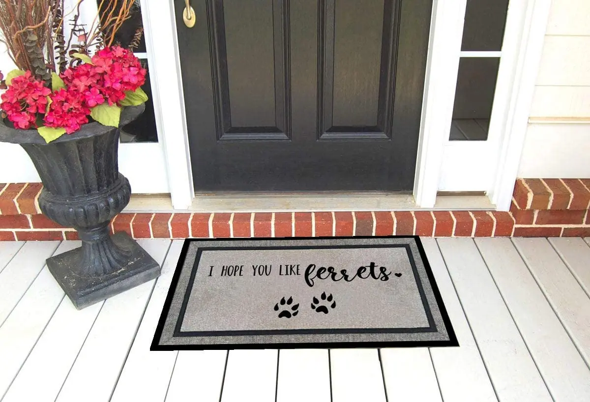 I Hope You Like Ferrets Door Mat Rubber Backing Anti-Slip Entrance Doormat Outdoor Porch Foot Floor Mat Home Room Decor