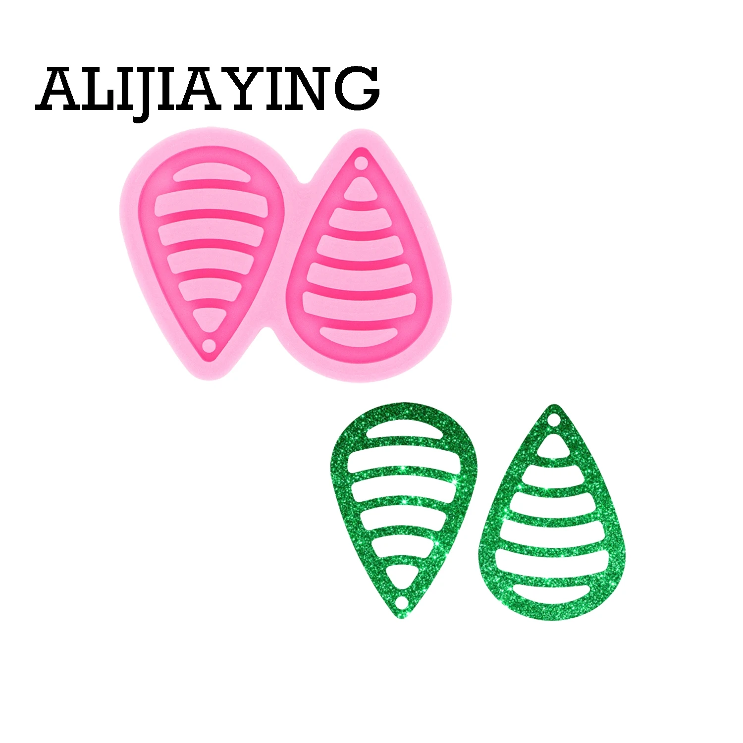 DY0502 Glossy Hollow Lace Tear Drop Hoop Earrings DIY Mould Making Epoxy Resin Jewelry DIY Craft Silicone Mold