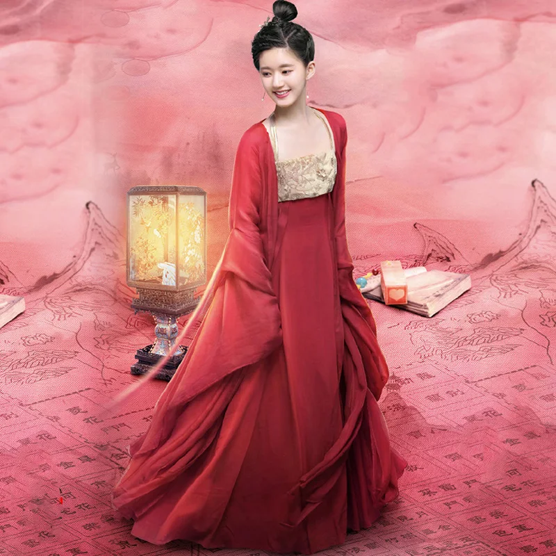 หญิงเจ้าหญิงFairyเครื่องแต่งกายHanfuสำหรับทีวีเล่นโรแมนติกTigerและRose Chen Qianqianคุณภาพสูงละครรุ่น