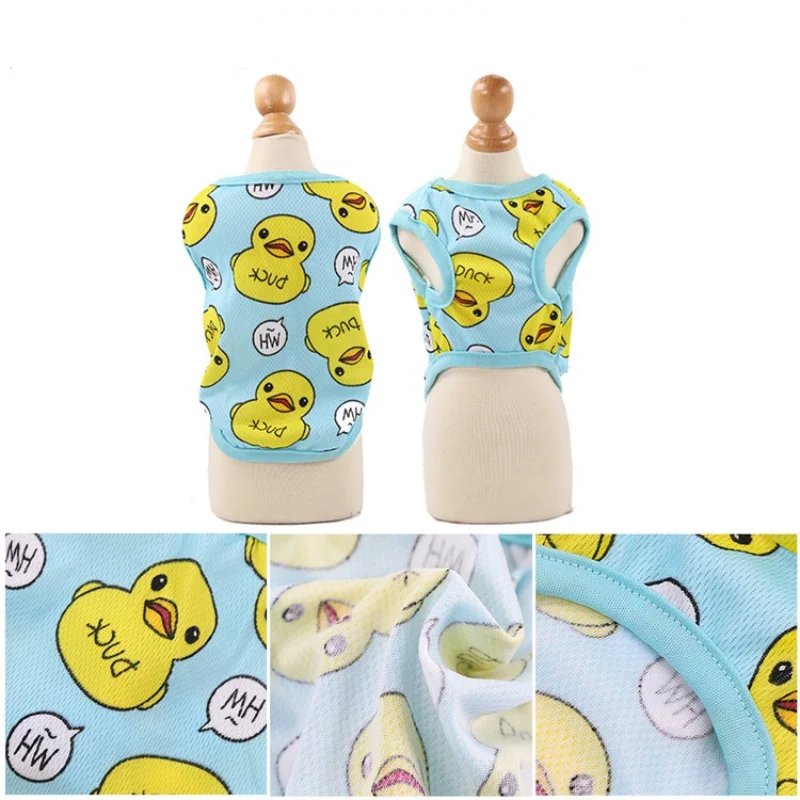 2021 novo padrão de moda roupas de gato de estimação bulldog francês teddy poodle pequeno cão malha ruibarbo pato colete produtos para animais estimação